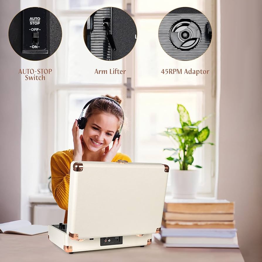 ミュージック s.a Amazon.com: Turntable Vinyl Record Player 3-Speed Suitcase